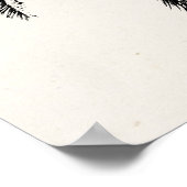 Retro Tropical Island Palm Tree in Schwarz-Weiß Poster (Ecke)