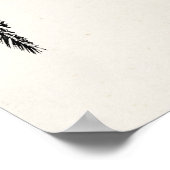 Retro Tropical Island Palm Tree in Schwarz-Weiß Poster (Ecke)