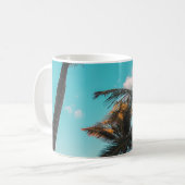 RETRO TROPICAL PALM BAUM AM STRAND KAFFEETASSE (Vorderseite Links)