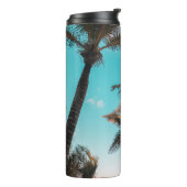 RETRO TROPICAL PALM BAUM AM STRAND THERMOSBECHER (Nach links gedreht)