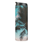 RETRO TROPICAL PALM BAUM AM STRAND THERMOSBECHER (Nach rechts gedreht)