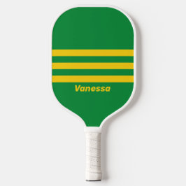 Retro Tropical Palm Three Across Striping with Nam Pickleball Schläger