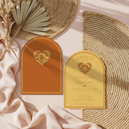 Retro Tropical Palm Tree Pickleball Brautparty Einladung