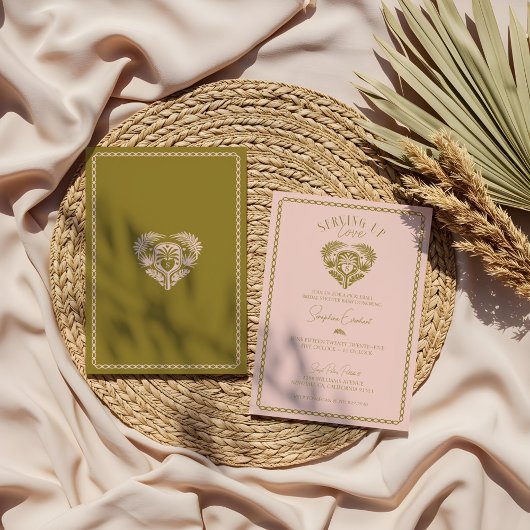 Retro Tropical Palm Tree Pickleball Brautparty Einladung