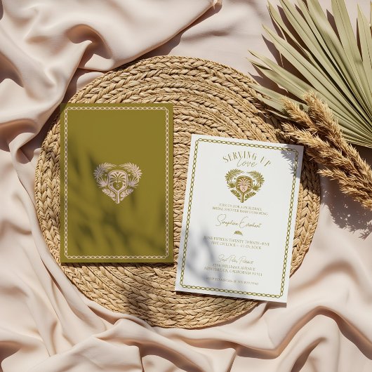 Retro Tropical Palm Tree Pickleball Brautparty Einladung