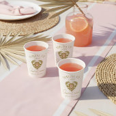 Retro Tropical Palm Tree Pickleball Brautparty Pappbecher