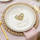 Retro Tropical Palm Tree Pickleball Brautparty Pappteller