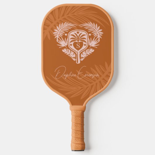 Retro Tropical Palm Tree Pickleball Brautparty Pickleball Schläger (Vorderseite)