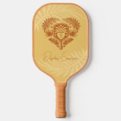 Retro Tropical Palm Tree Pickleball Brautparty Pickleball Schläger (Vorderseite)