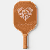 Retro Tropical Palm Tree Pickleball Brautparty Schläger (Vorderseite)