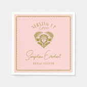 Retro Tropical Palm Tree Pickleball Brautparty Serviette (Vorderseite)