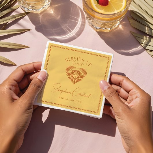 Retro Tropical Palm Tree Pickleball Brautparty Serviette