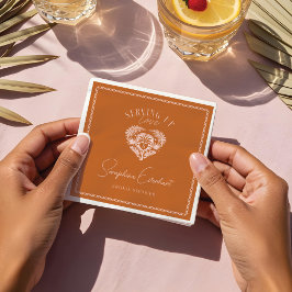 Retro Tropical Palm Tree Pickleball Brautparty Serviette