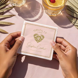 Retro Tropical Palm Tree Pickleball Brautparty Serviette