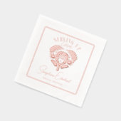 Retro Tropical Palm Tree Pickleball Brautparty Servietten Mit Folie (Links)