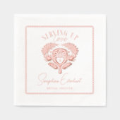 Retro Tropical Palm Tree Pickleball Brautparty Servietten Mit Folie (Vorderseite)