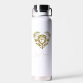 Retro Tropical Palm Tree Pickleball Brautparty Trinkflasche (Rückseite)