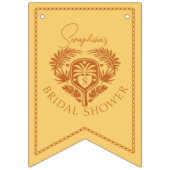 Retro Tropical Palm Tree Pickleball Brautparty Wimpelkette (Erste Fahne)