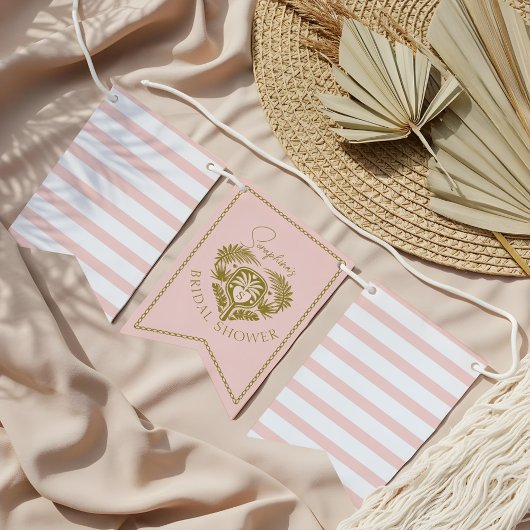 Retro Tropical Palm Tree Pickleball Brautparty Wimpelkette