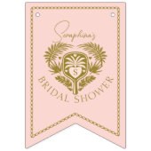 Retro Tropical Palm Tree Pickleball Brautparty Wimpelkette (Erste Fahne)