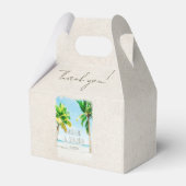 Retro Tropical Pam Tree Wedding Danke Geschenkboxe Geschenkschachtel (Vorderseite)