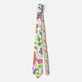 Retro Tropical Paradise Hawaiian Muster Krawatte (Vorderseite)