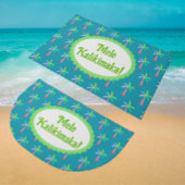 Retro Tropical Personalized Tropical Palms Holiday Fußmatte