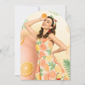 Retro Tropical Pickleball Brautparty Foto Arch Einladung (Rückseite)