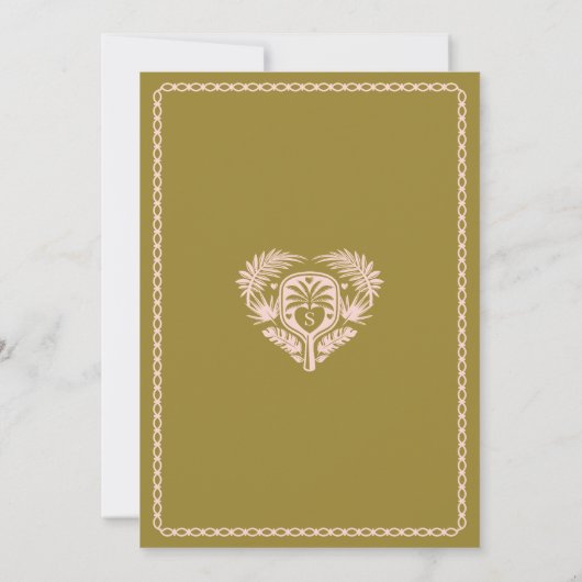 Retro Tropical Pickleball & Prosecco Brautparty Einladung (Rückseite)