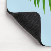 Retro Tropical Sun Palm Blätter Blauer Minimaler N Mousepad (Ecke)