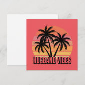 Retro Tropical Sunset Husband Vibes Feiertagskarte (Vorne/Hinten)