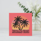 Retro Tropical Sunset Husband Vibes Feiertagskarte (Stehend Vorderseite)