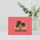 Retro Tropical Sunset Husband Vibes Postkarte (Stehend Vorderseite)