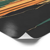 Retro Tropical Sunset mit Boot und schwarzen Wolke Poster (Ecke)