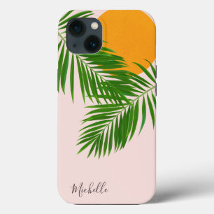 Retro Tropical Sunset Palm Blätter Minimalistische Case-Mate iPhone Hülle