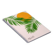 Retro Tropical Sunset Palm Blätter Minimalistische Notizblock (Rechte Seite)