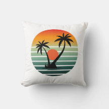 Retro Tropical Sunset with Palm Trees
