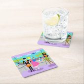 Retro Tropical Vacacation Paper Untersetzer (Vor Ort)
