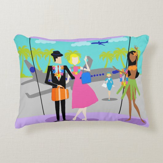 Retro Tropical Vacation Accent Pillow Dekokissen (Vorderseite)