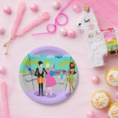 Retro Tropical Vacation Paper Plate Pappteller (Party)