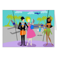 Retro Tropical Vacation Postcard