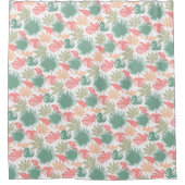 Retro, tropisch, Blätter Duschvorhang (Vorderseite)