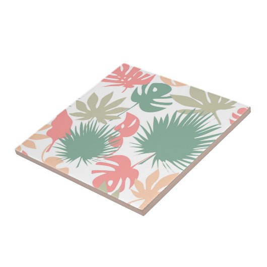 Retro, tropisch, Blätter Fliese (Seite)