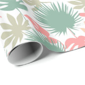Retro, tropisch, Blätter Geschenkpapier (Rolleneckpunkt)