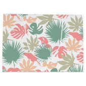 Retro, tropisch, Blätter Große Geschenktüte (Rückseite)