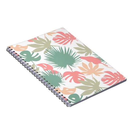 Retro, tropisch, Blätter Notizblock (Rechte Seite)