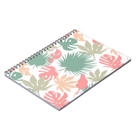 Retro, tropisch, Blätter Notizblock (Linke Seite)