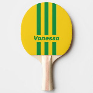 Retro Tropische Banane Drei Stecknadelstreifen mit Tischtennis Schläger