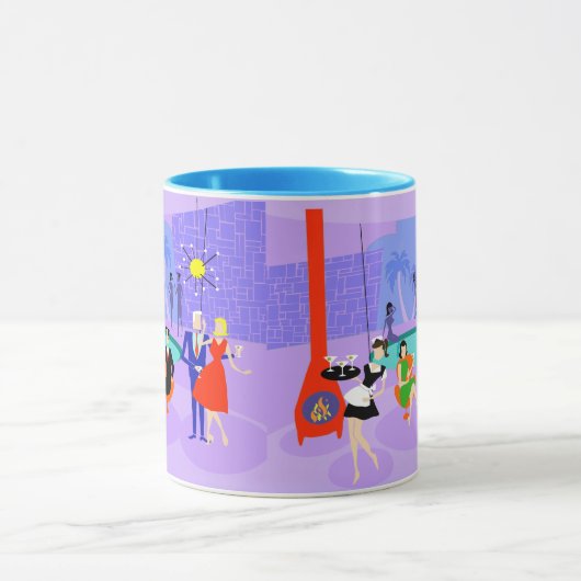 Retro tropische Cocktail-Party-Tasse Tasse (Zentrum)