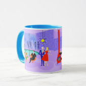 Retro tropische Cocktail-Party-Tasse Tasse (Vorderseite Links)